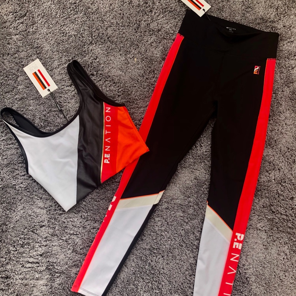 P.E NATION REBUILD LEGGINGS AND SPORTS BRA